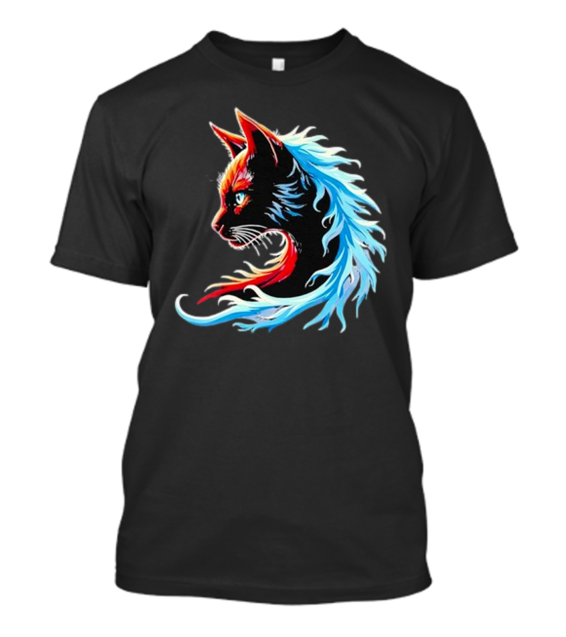 Retro Blue Cat Wave Cat Ladies Cat Lover T-Shirt
