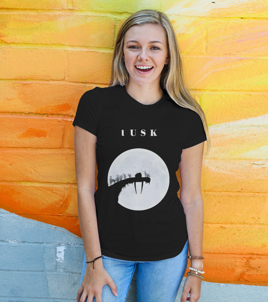 Tusk Moonlit Landscape With House And Trees T-Shirt