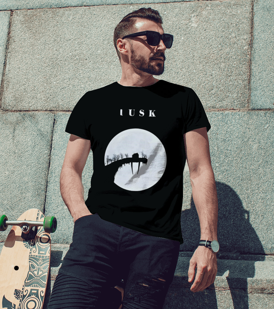 Tusk Moonlit Landscape With House And Trees T-Shirt