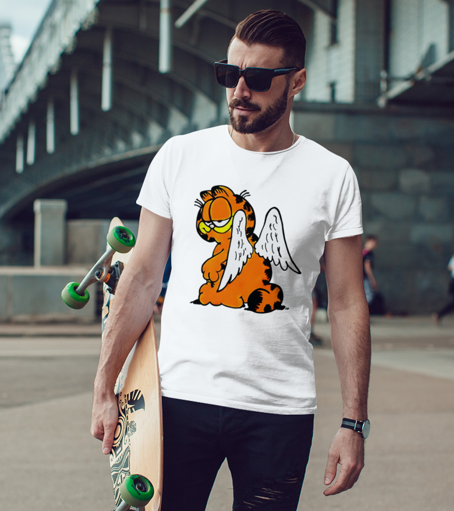 Angel Garfield Funny Vintage Comic Character With Wings T-Shirt