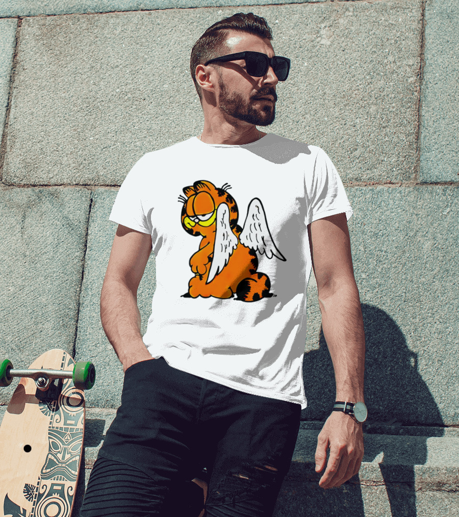 Angel Garfield Funny Vintage Comic Character With Wings T-Shirt