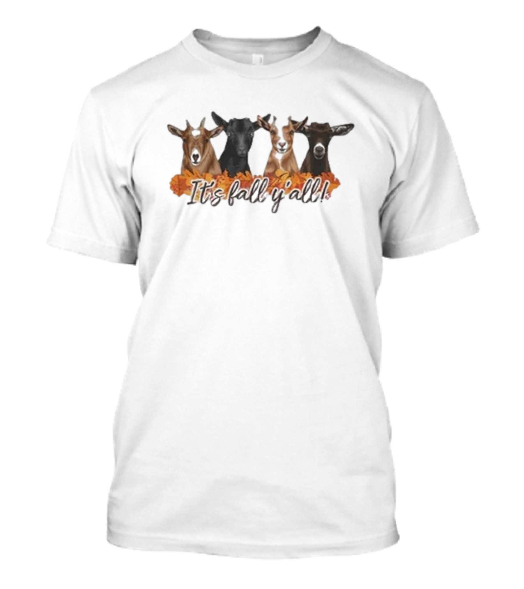 It’s Fall Y’All Goats And Autumn Leaves T-Shirt