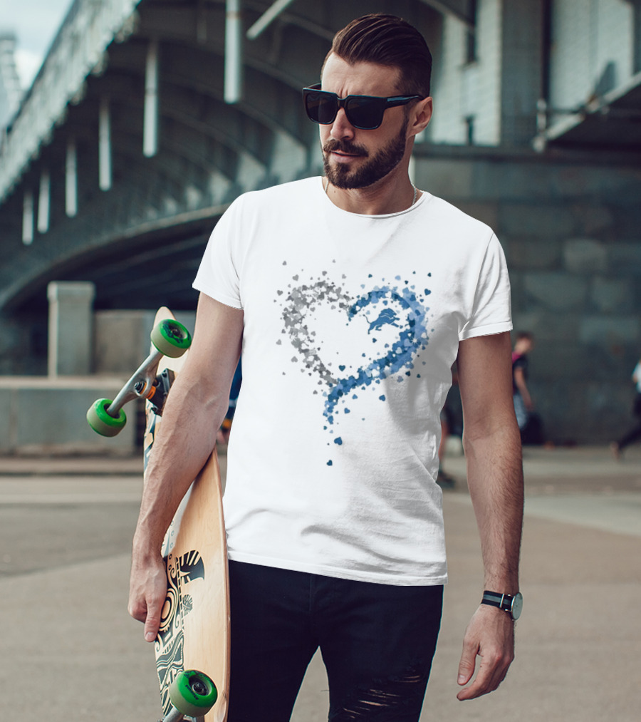 Passion Heart Detroit Lions Love Emblem T-Shirt