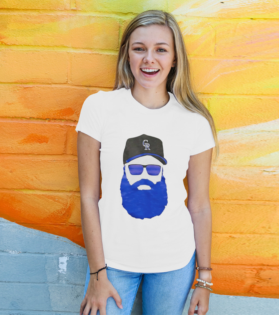 Charlie Blackmon Face Beard Sunglasses Colorado Rockies Baseball T-Shirt