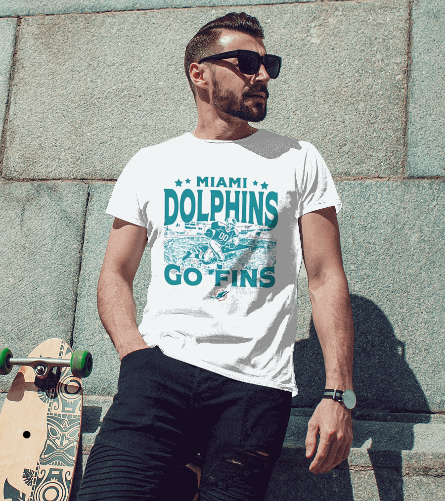 MIAMI DOLPHINS GO FINS Football Player Stadium T-Shirt