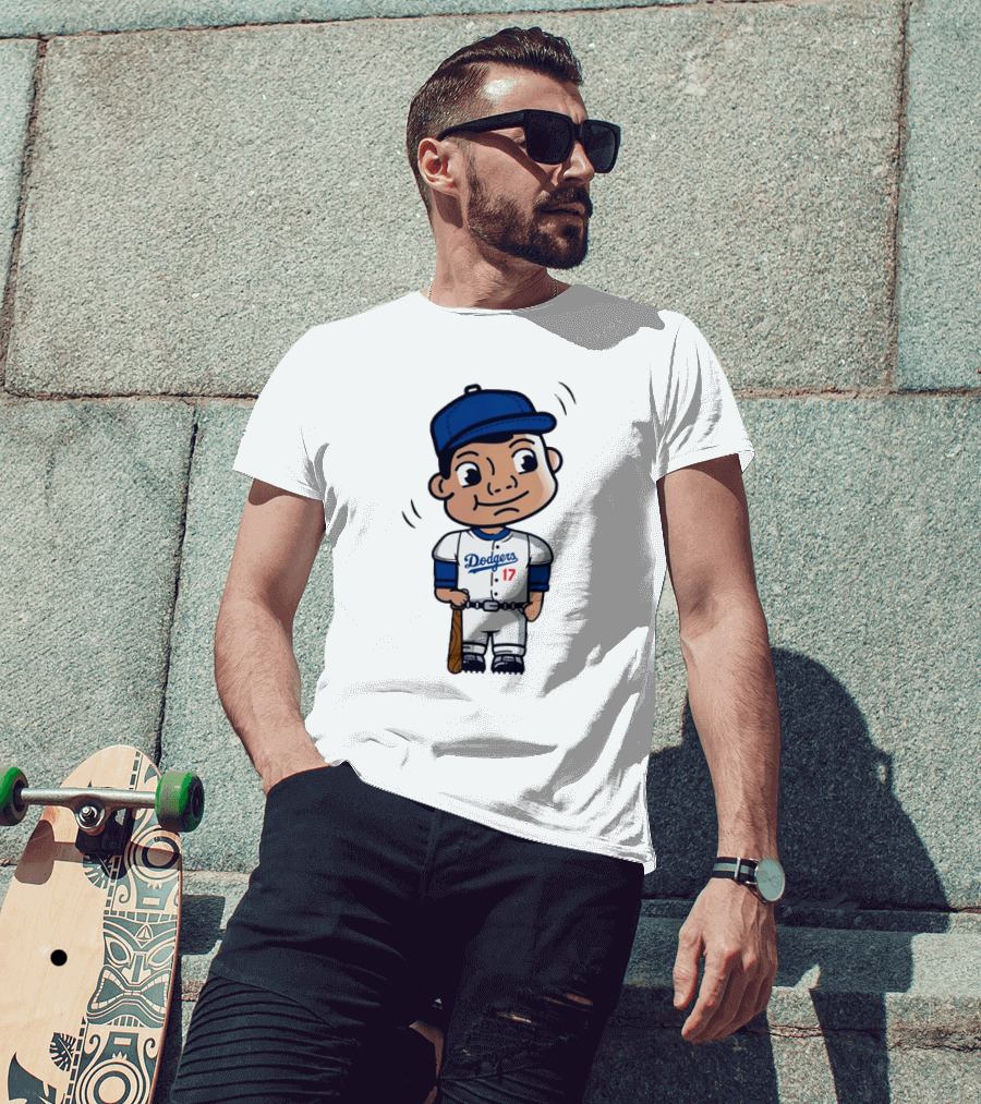 Shohei Ohtani Dodgers 17 Cartoon Bobblehead T-Shirt