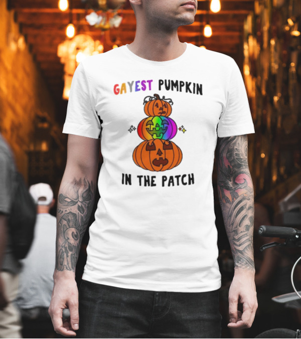 Gayest Pumpkin In The Patch Rainbow Jack-O'-Lanterns T-Shirt Gayest Pumpkin In The Patch Rainbow Jack-O'-Lanterns T-Shirt