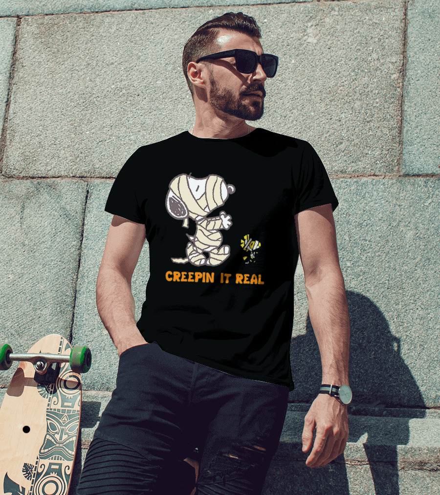 Peanuts Snoopy And Woodstock Mummy Creepin’ It Real T-Shirt