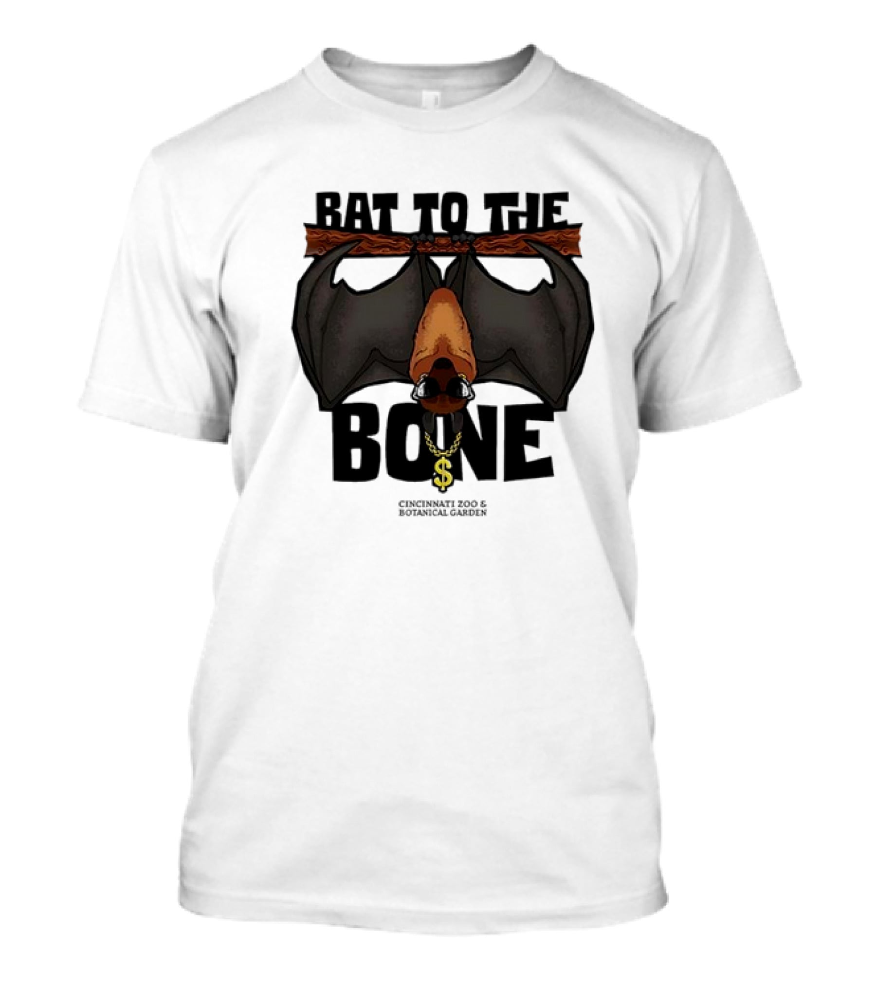 Bat To The Bone Cincinnati Zoo And Botanical Garden Bat Hanging With Dollar Sign Necklace T-Shirt