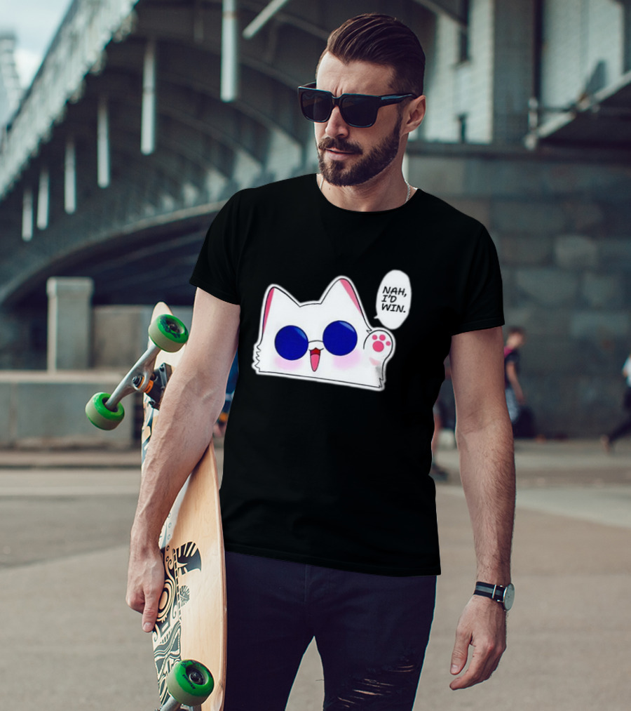 Cute Funny Cat Anime Meme Nah I'd Win Gojo Cat T-Shirt