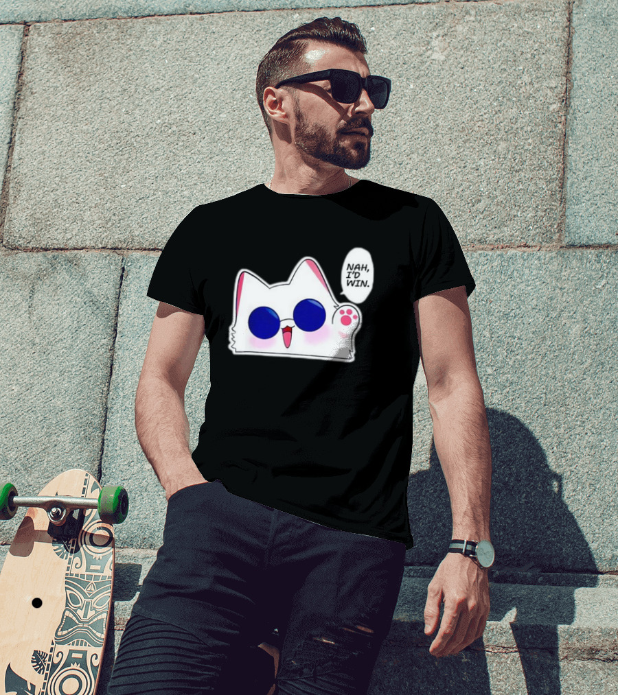Cute Funny Cat Anime Meme Nah I'd Win Gojo Cat T-Shirt