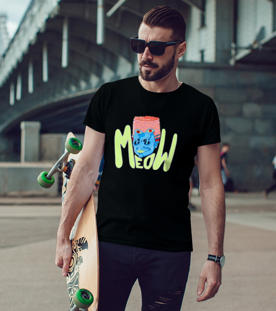 Meow Not Gary Snail Man Cartoon Multicolored Text And Unique Character T-Shirt