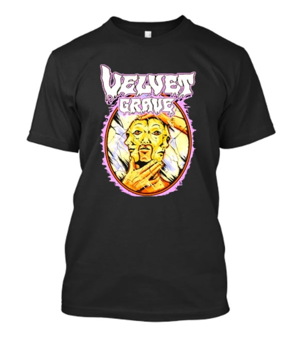 Velvet Grave Horror Retro Surreal Multi-Faced Mask T-Shirt