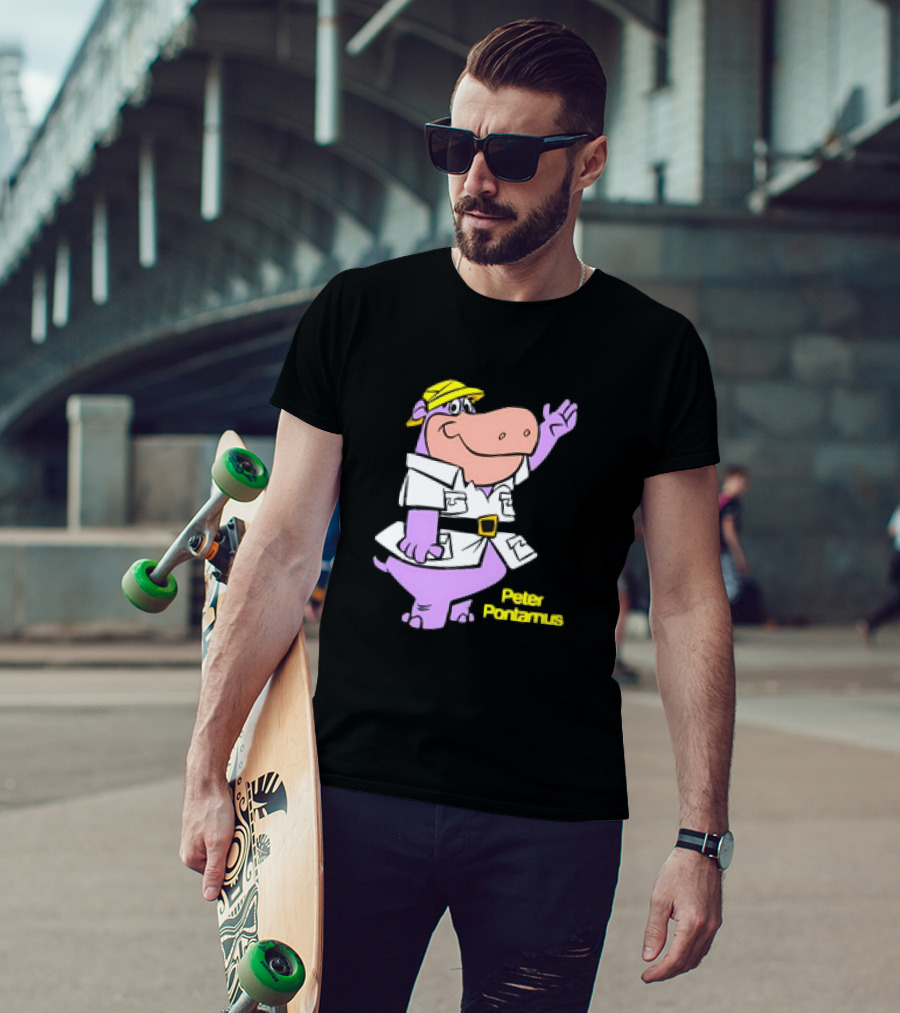 Peter Pontamus Cartoon Cute Hippo Safari T-Shirt