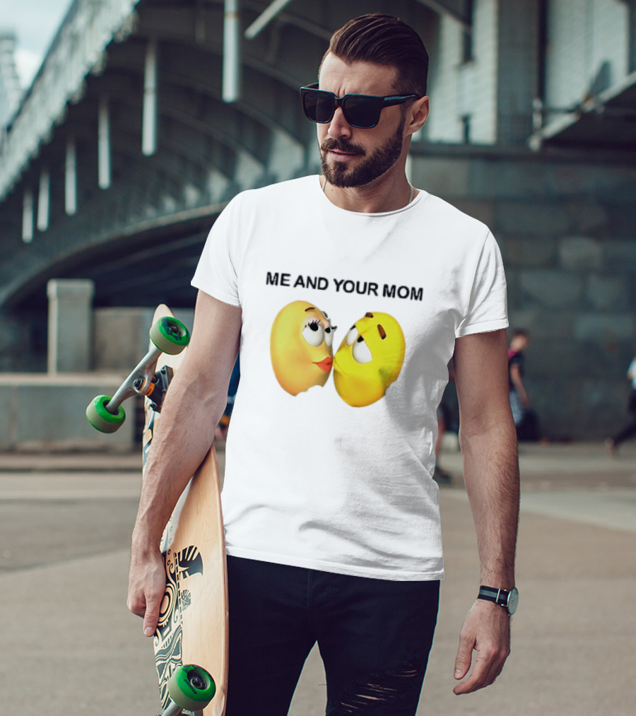 Smiley Face Me And Your Mom Emoji Couple T-Shirt