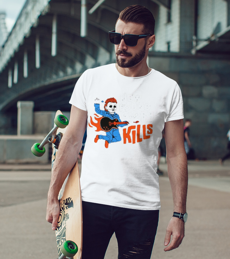 New Found Glory Kills Michael Myers Guitar Flame Character T-Shirt