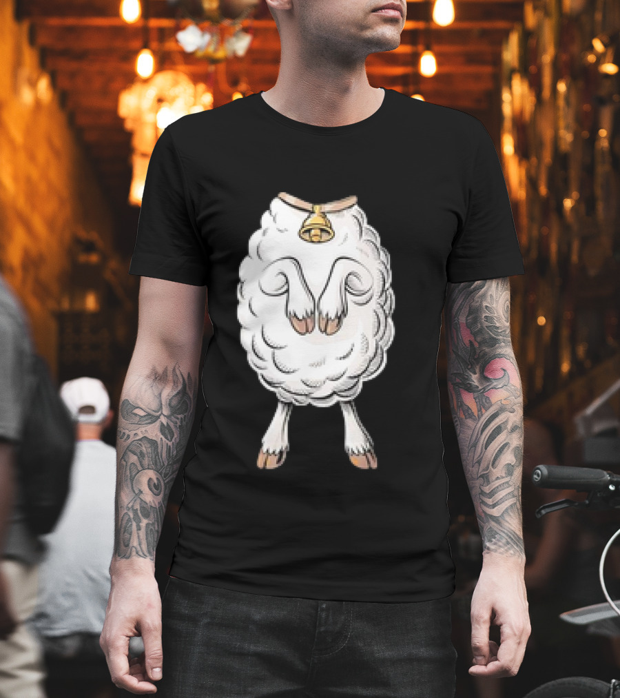 Adult Lamb Costume Meme Headless Fleece Bell T-Shirt