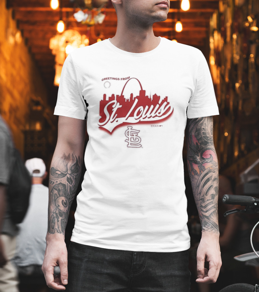 Greetings From St. Louis Cardinals Skyline STL T-Shirt