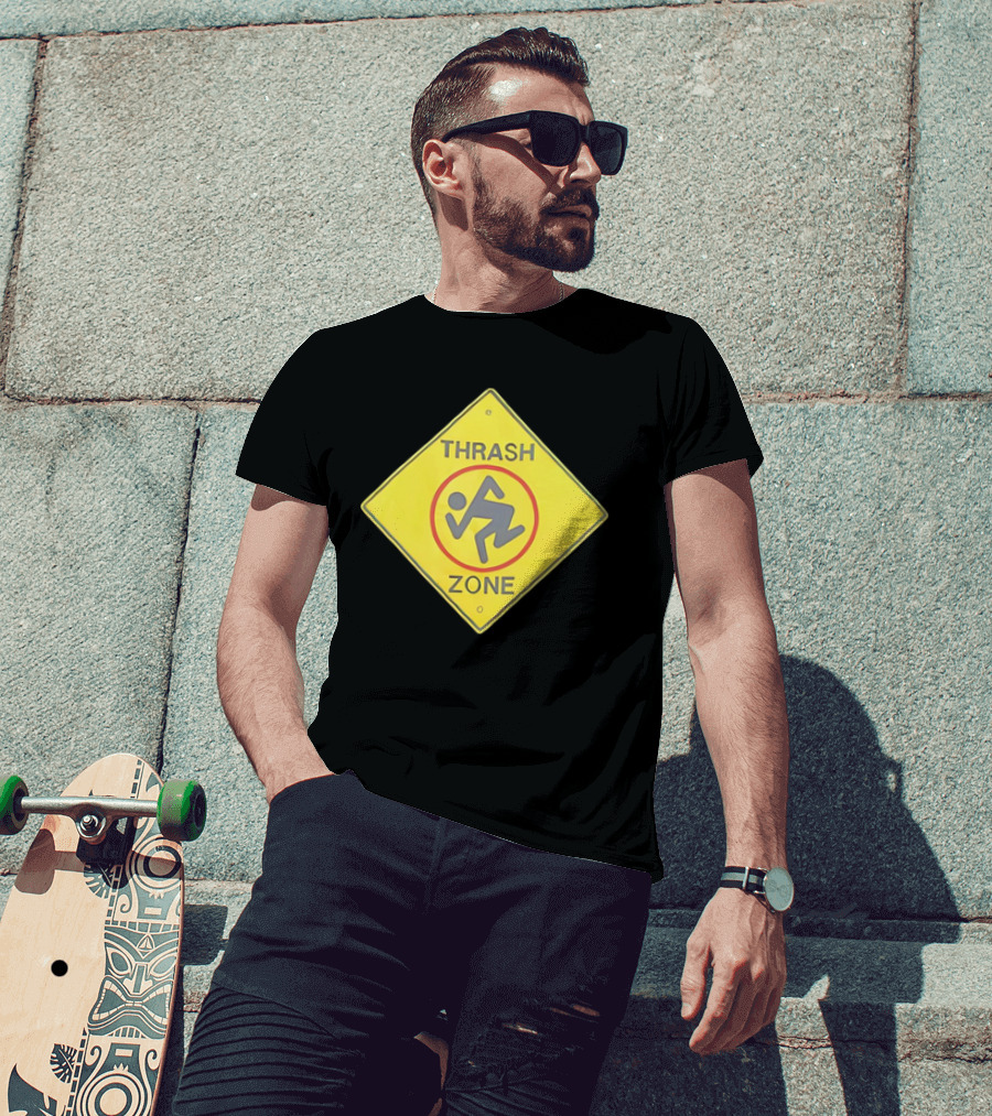 DRI Thrash Zone Symbol On Yellow Traffic Sign T-Shirt