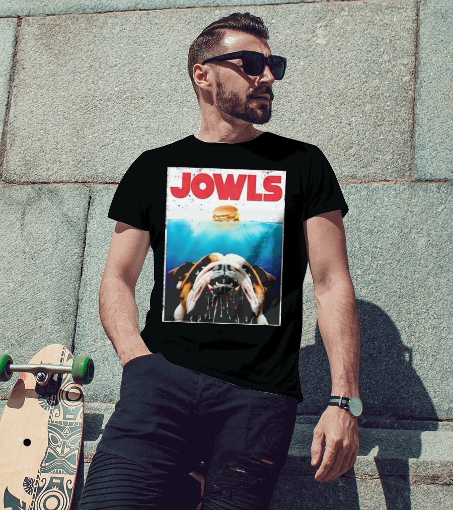 Jowls English Bulldog Burger Bully Dog Mom Dad T-Shirt