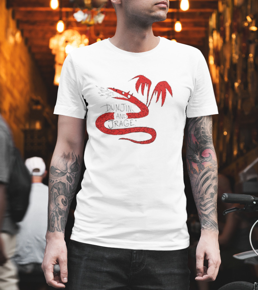 Dunjins and Jragens Fire-Breathing Red Serpent with Wings T-Shirt