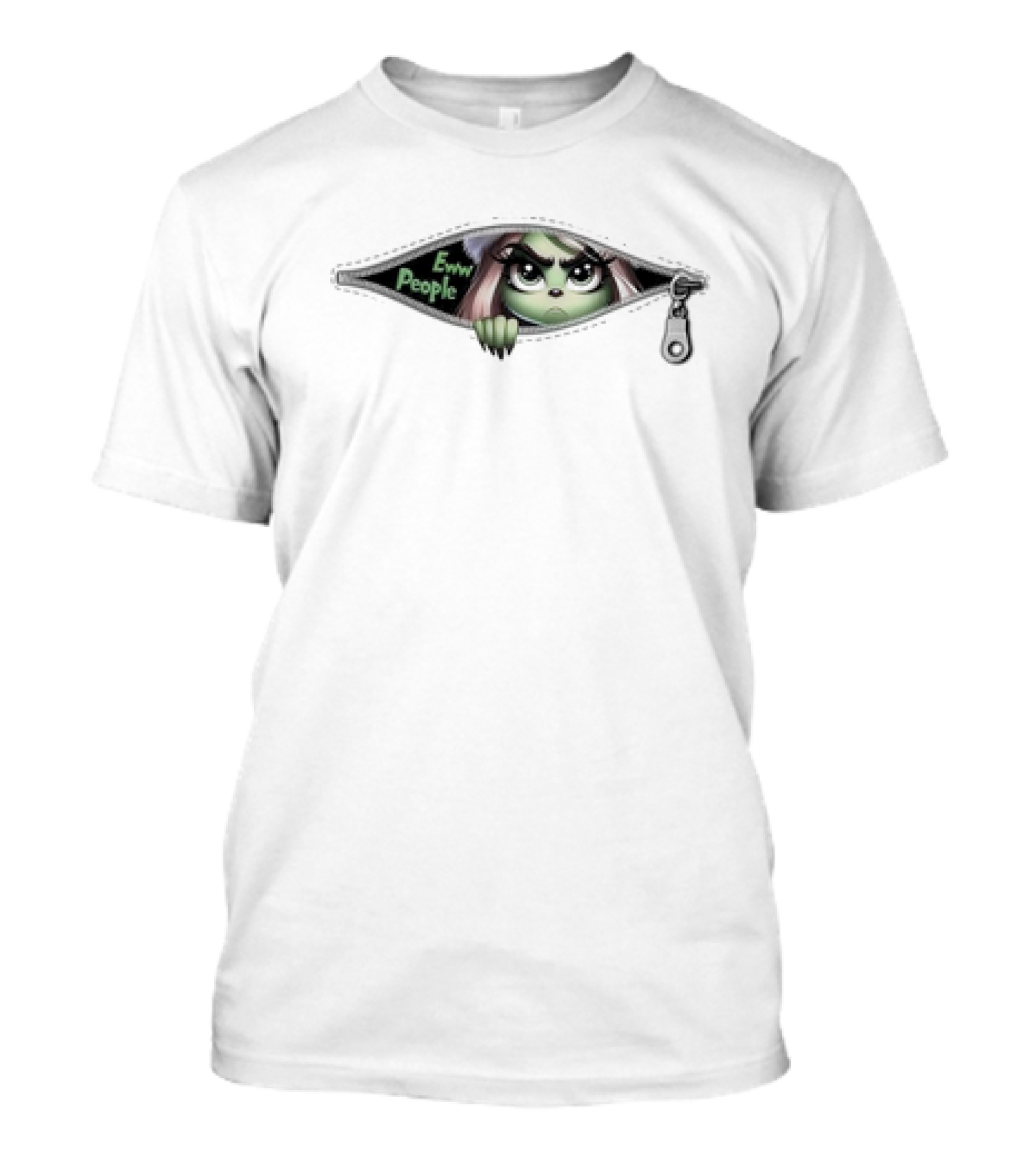 Eww People Girly Grinch Zipper Funny Christmas Movie T-Shirt