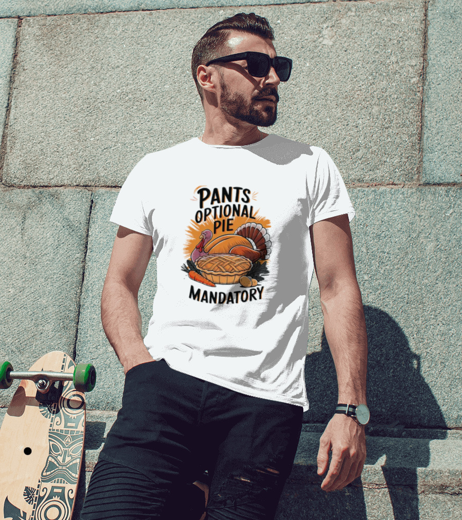 Pants Optional Pie Mandatory Thanksgiving Turkey And Pie T-Shirt