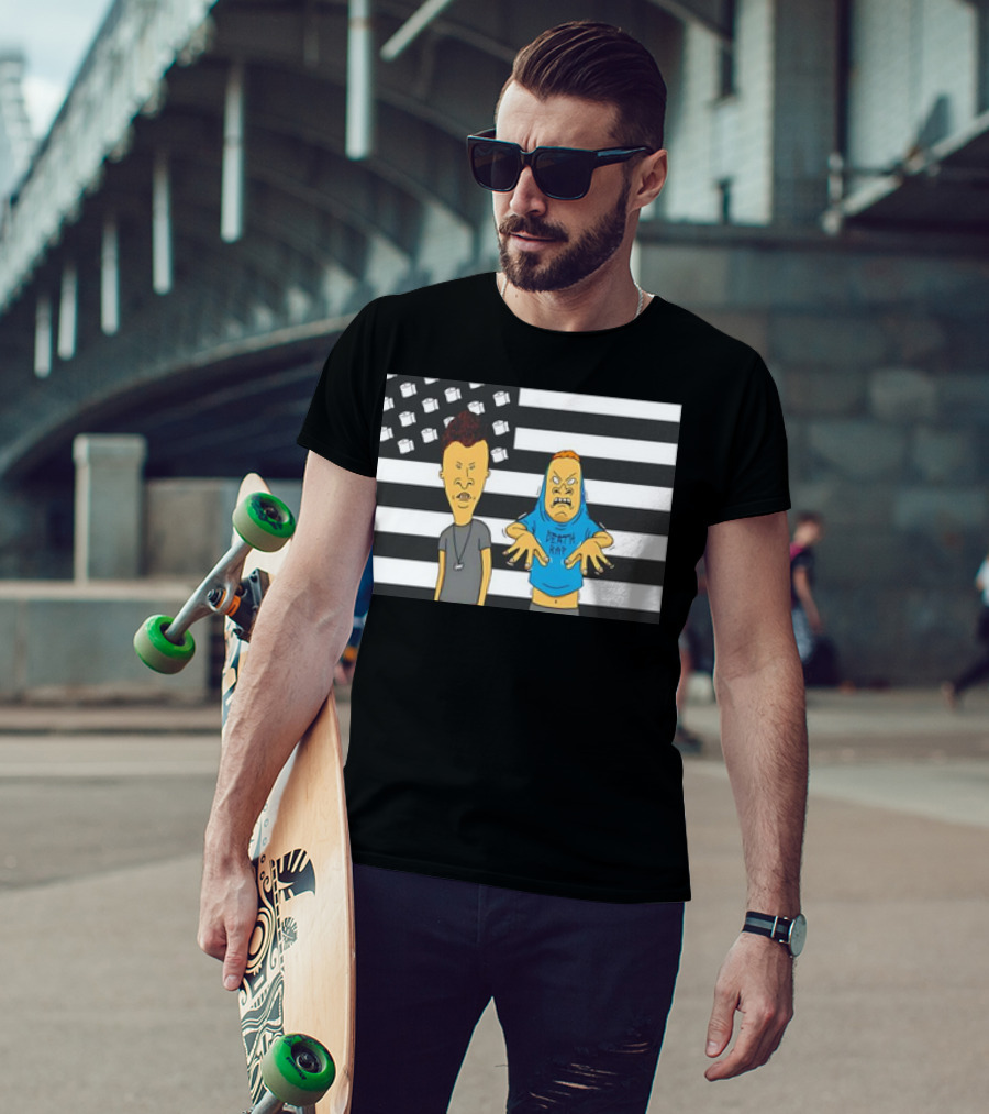 Beavis And Butthead Cornholio Death Rap American Flag T-Shirt