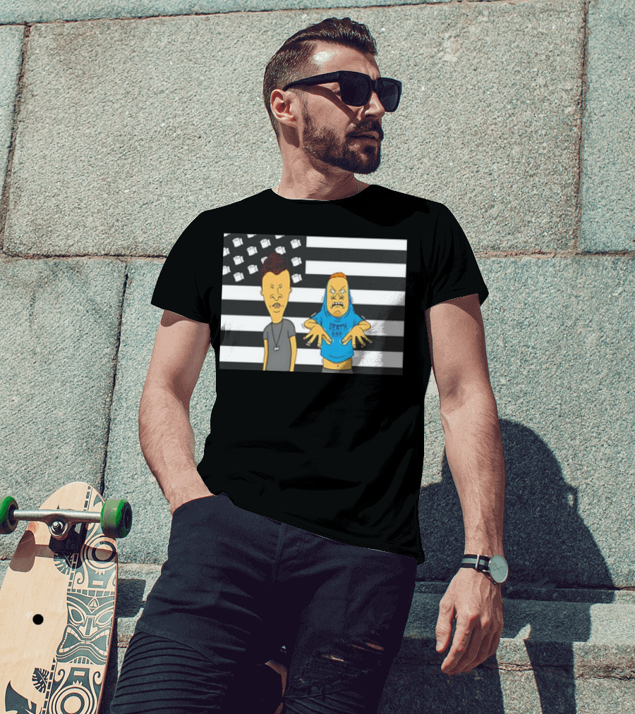 Beavis And Butthead Cornholio Death Rap American Flag T-Shirt