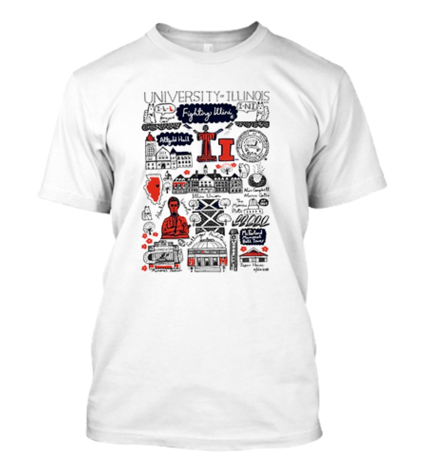 University Of Illinois Fighting Illini Julia Gash Campus Icons And Alma Mater T-Shirt