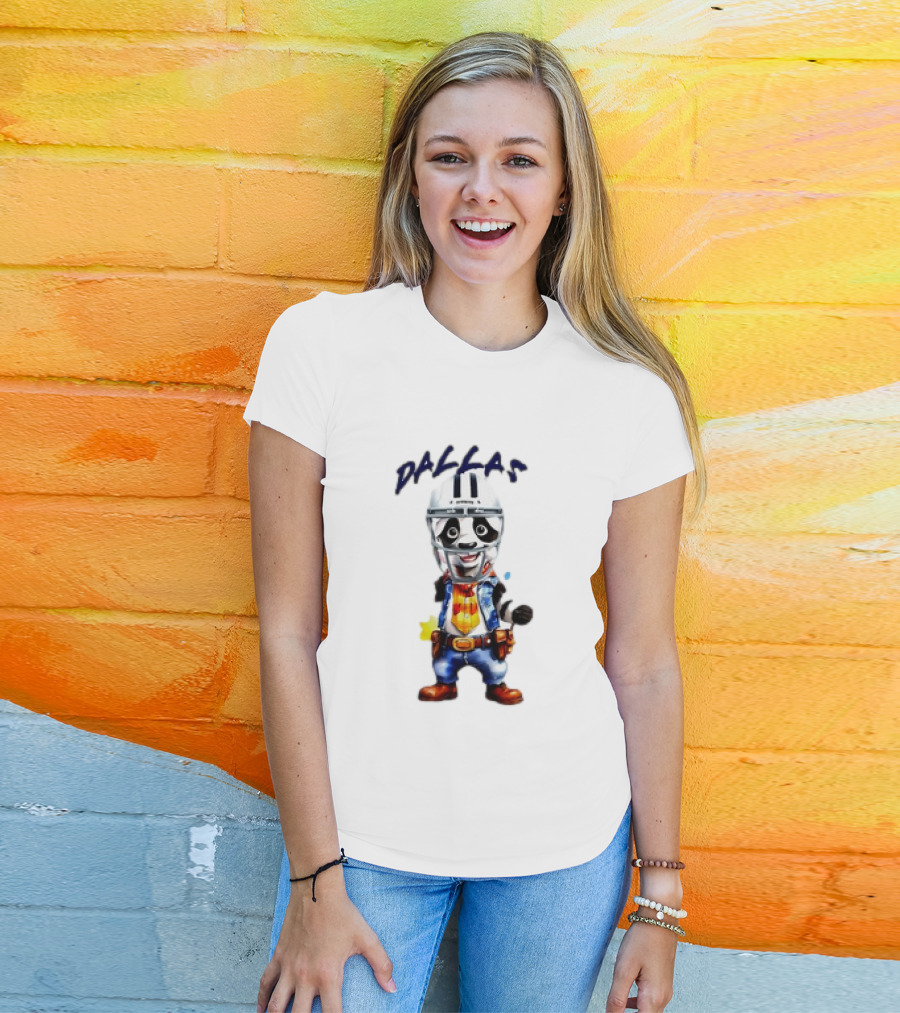 The Cowboys Live In Dallas Old West Football Dallas Football Helmet Cowboy Character T-Shirt