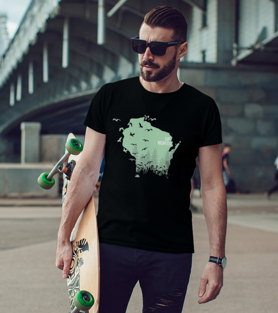 Wisconsin Up North Birds And Trees T-Shirt