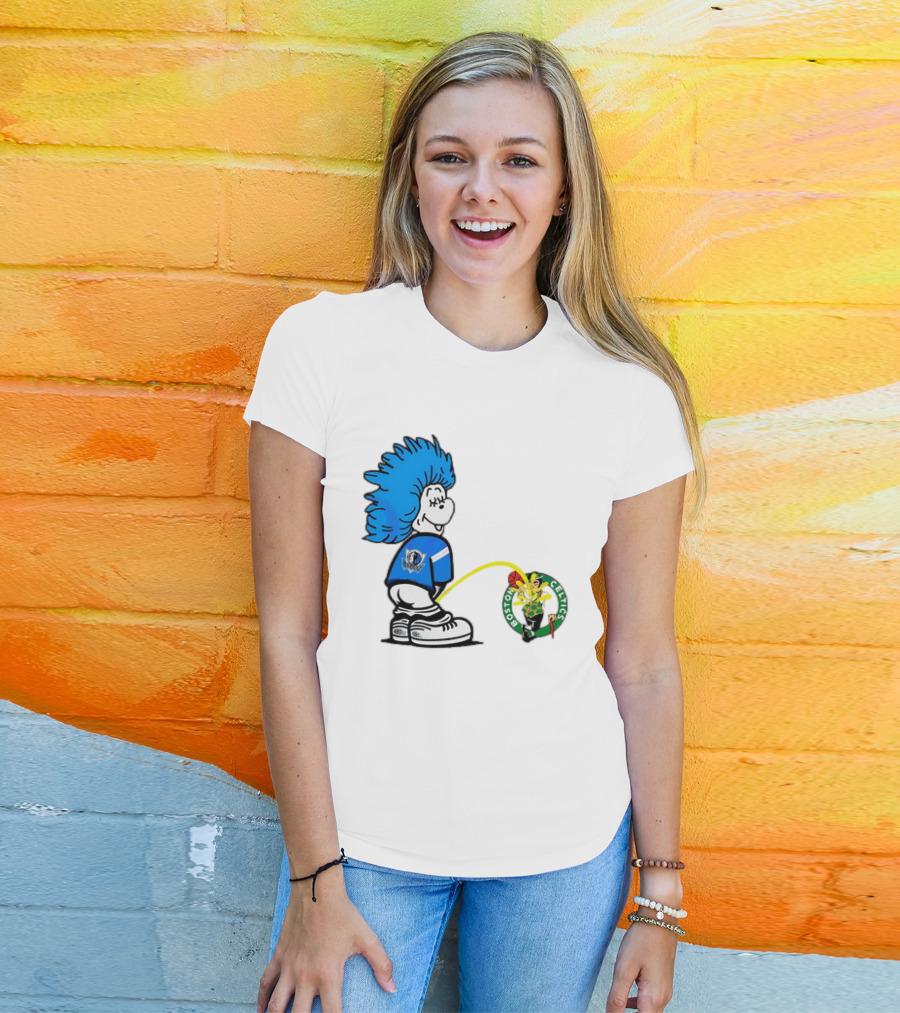 Dallas Mavericks Fan Urinating On Boston Celtics T-Shirt