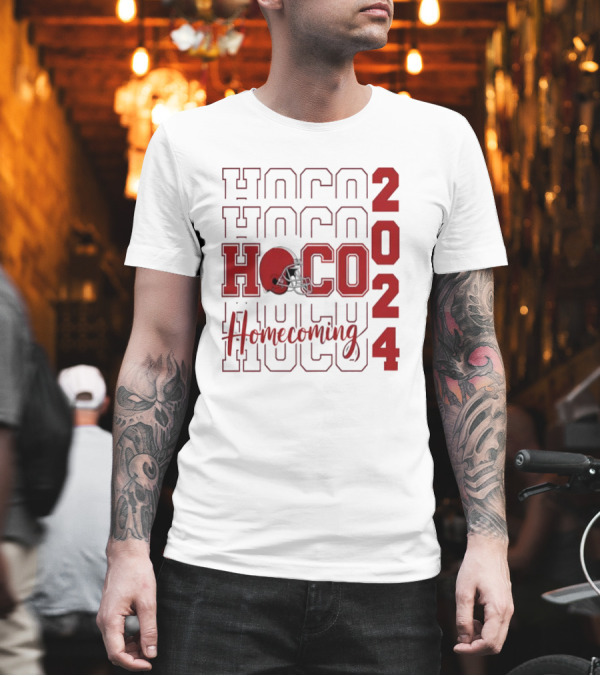 HOCO 2024 Homecoming Football Helmet Team Supporter T-Shirt HOCO 2024 Homecoming Football Helmet Team Supporter T-Shirt