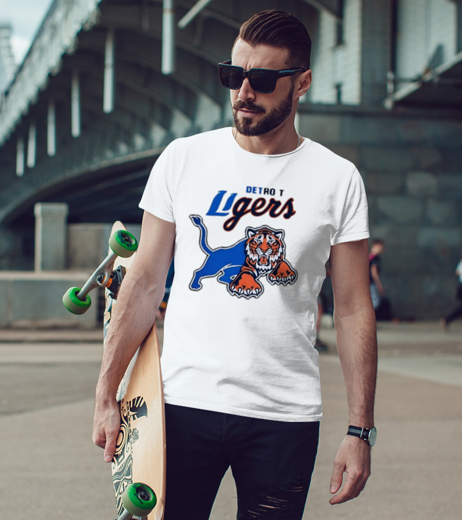 Detroit Ligers Detroit Tigers X Detroit Lions Crossover T-Shirt