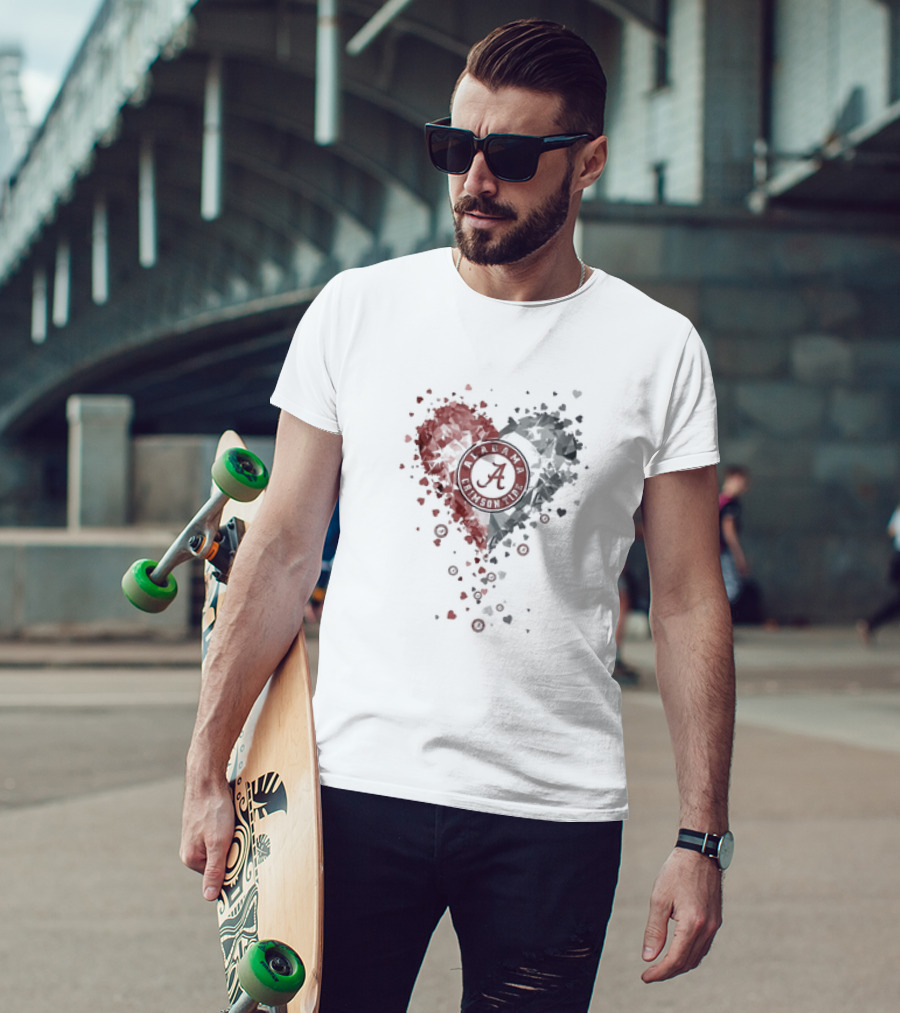 Heart Diamonds Crystal Alabama Crimson Tide T-Shirt