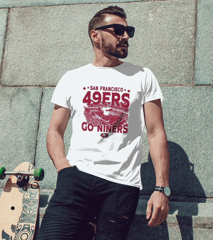 San Francisco 49ers Go Niners Vintage Stadium Football T-Shirt