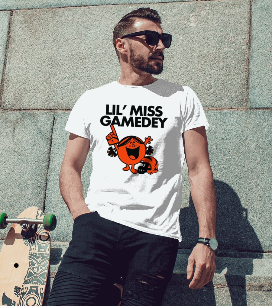 Lil Miss Gamedey Cincinnati Bengals Football Fandom Icon With Cheerful Character And Helmet T-Shirt