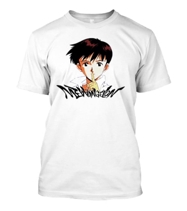 Mewangelion Ikari Shinji Anime Cartoon Evangelion Crossover T-Shirt