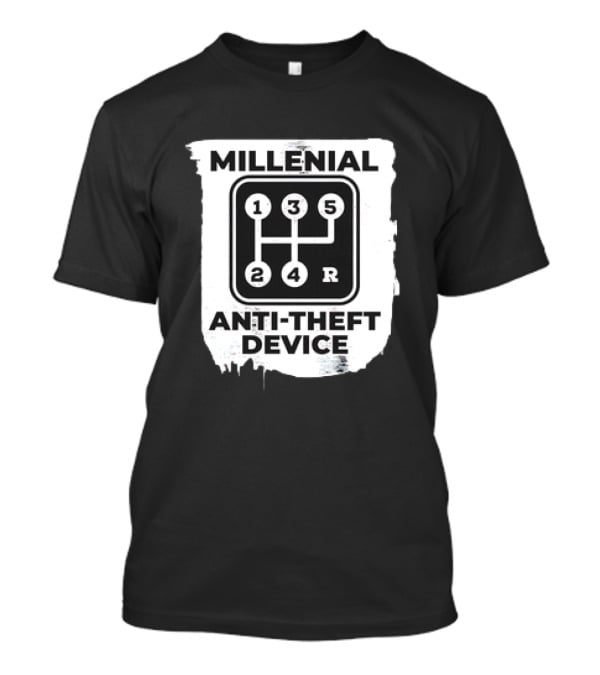 Millenial Anti-Theft Device Manual Gear Shift T-Shirt