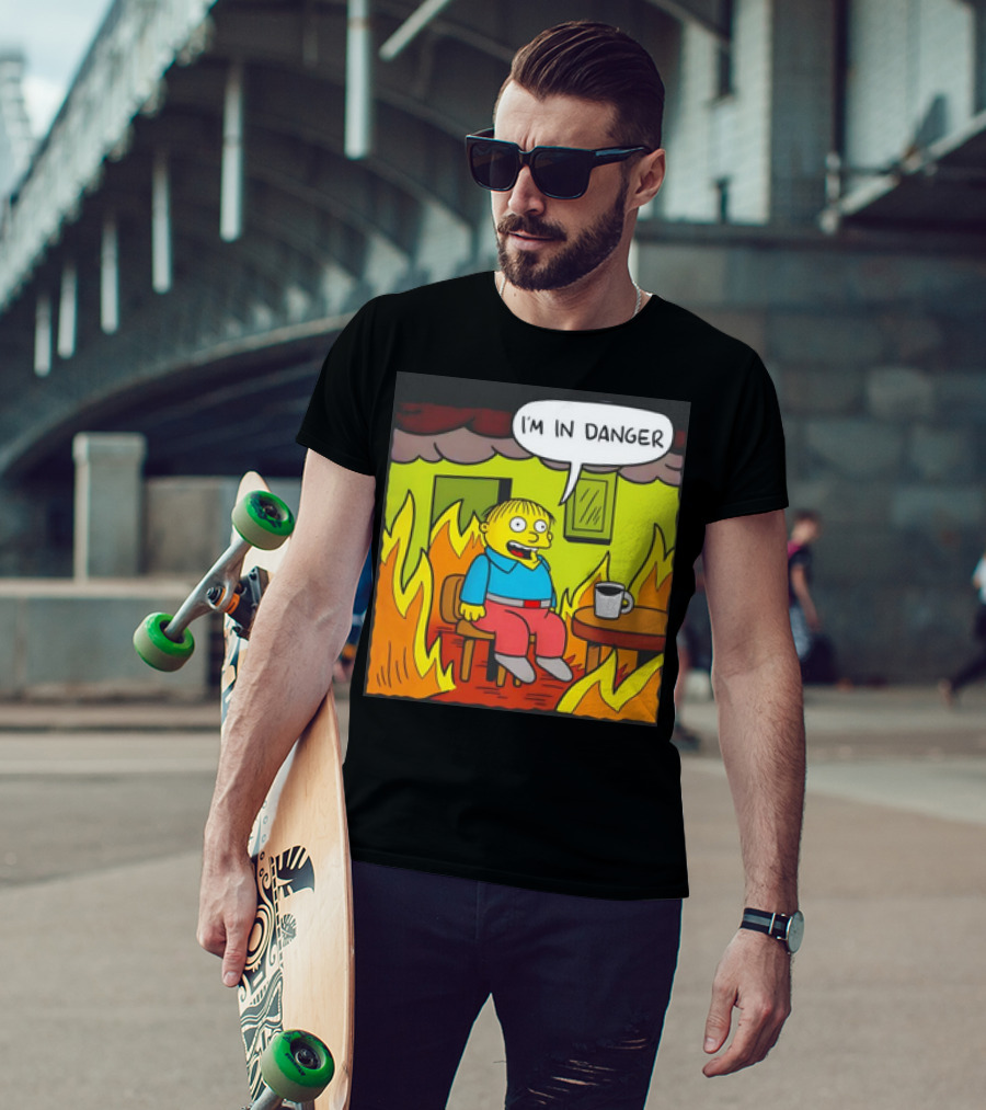 Ralph Wiggum I'm In Danger Surrounded By Flames T-Shirt