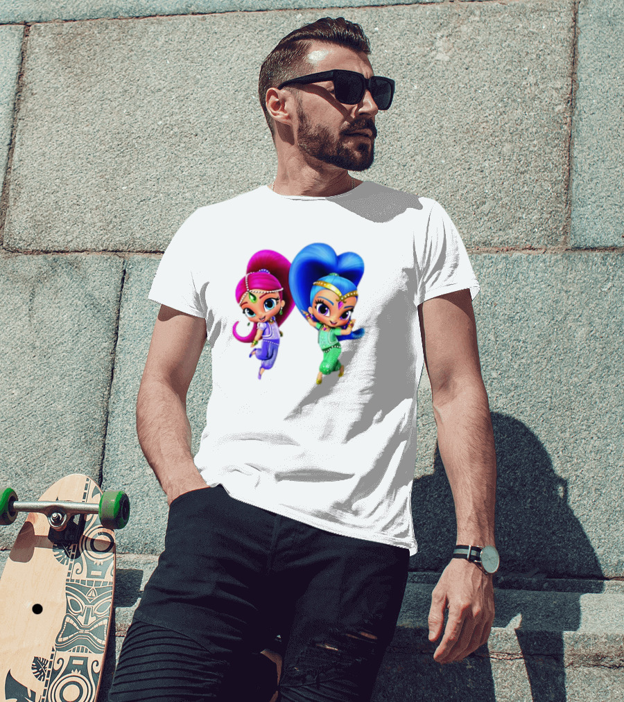 Shimmer And Shine Cartoon Girl Friend Duo With Vibrant Colors T-Shirt