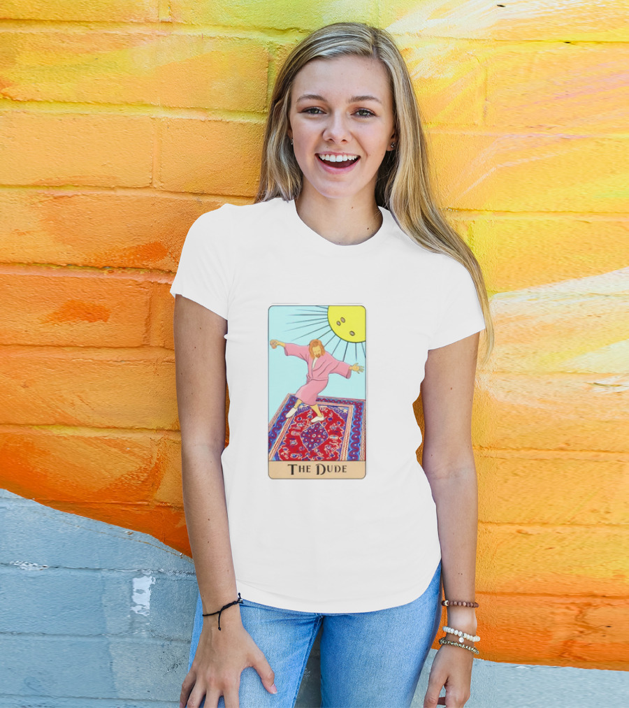 The Dude Tarot Card The Big Lebowski Bowling Rug Sun T-Shirt