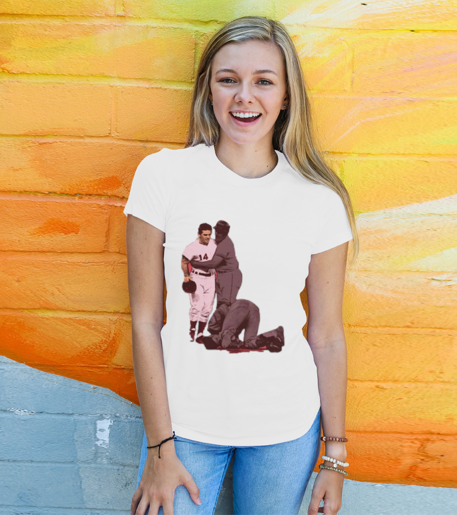 Pete Rose Levels Ray Fosse Baseball Collision Moment T-Shirt