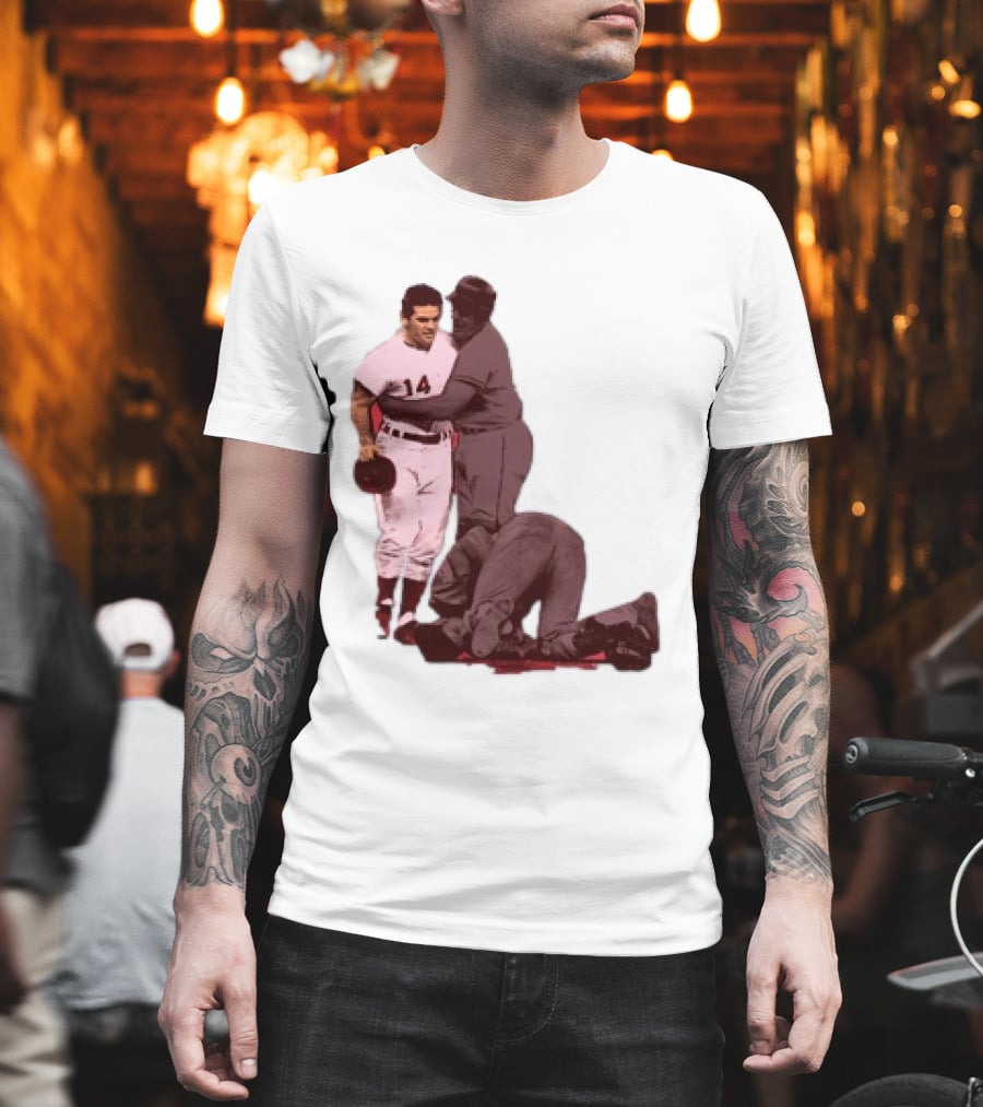 Pete Rose Levels Ray Fosse Baseball Collision Moment T-Shirt