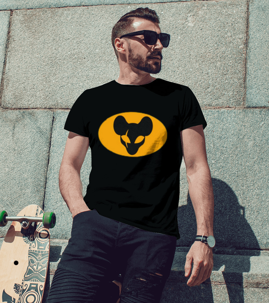 Retro Ratman Emblem Yellow Oval T-Shirt