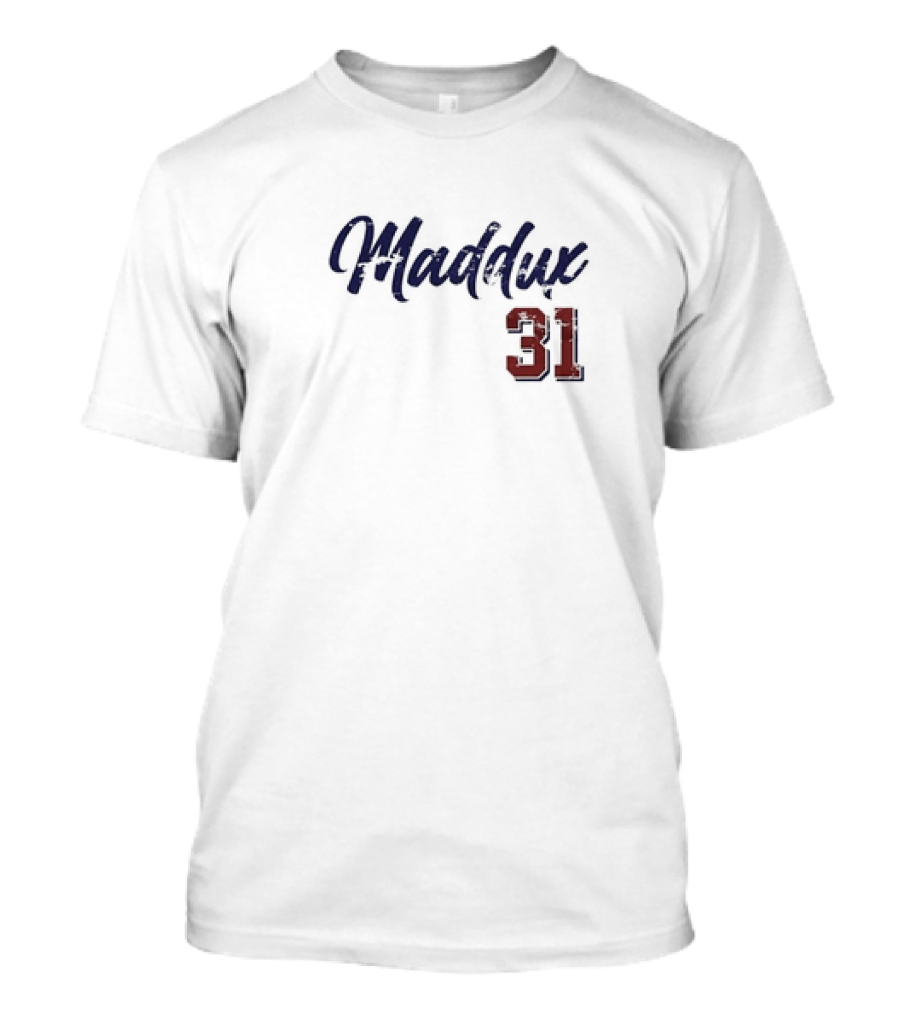 Greg Maddux 31 Chicago Baseball Script T-Shirt