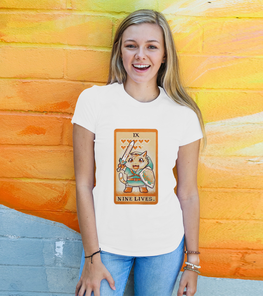 Nine Lives Tarot Cat IX Link The Legend Of Zelda T-Shirt