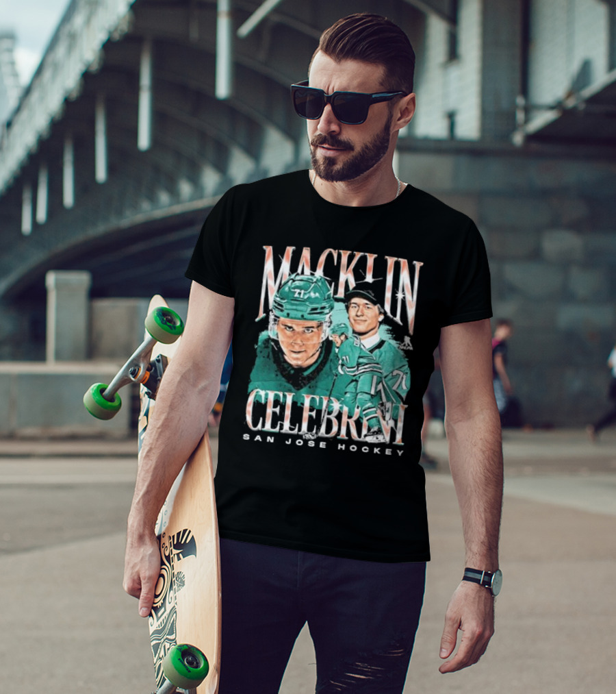 Macklin Celebrini San Jose Hockey Vintage Style Player T-Shirt