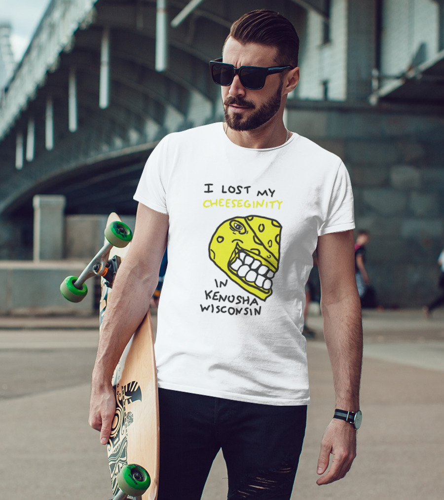 I Lost My Cheeseginity In Kenosha Wisconsin Cheese Face T-Shirt